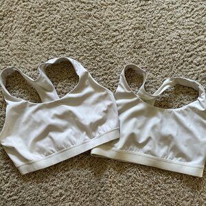 Set of TWO White Champion Racerback Sports Bras Size Large